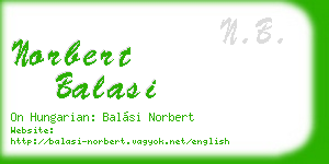 norbert balasi business card