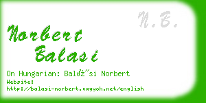 norbert balasi business card